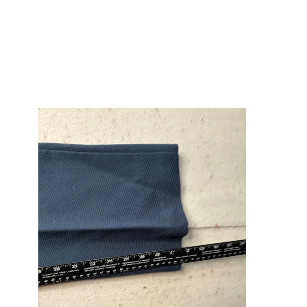 Vintage Farah Mens Navy Blue Trousers Contrast Stitch Polyester Pants USA SZ 37
